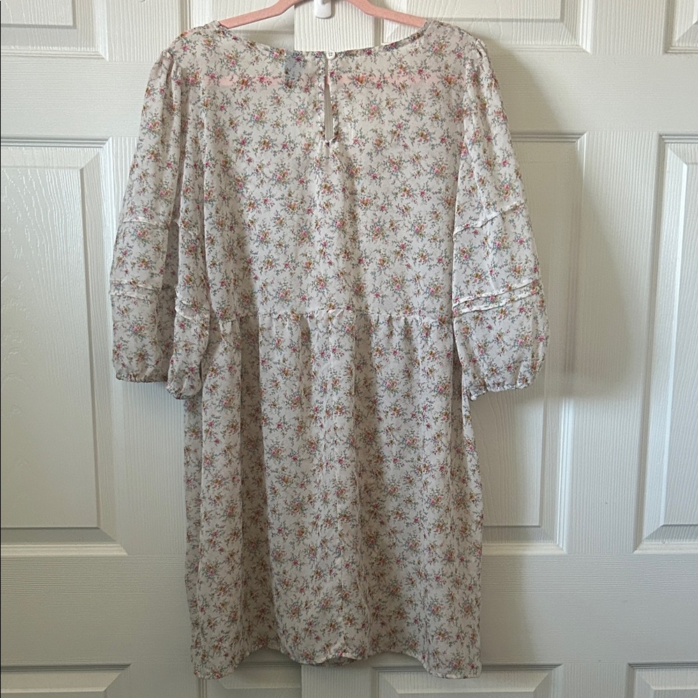Wild Fable Floral Mini Dress - Cream and Pink XXL - Picture 3 of 5